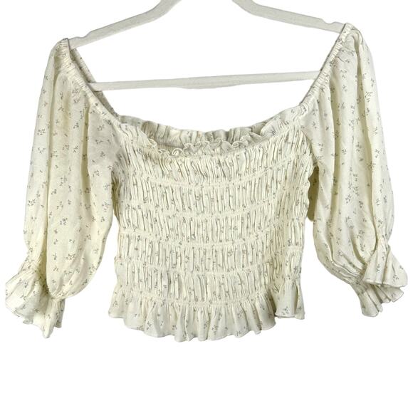 Urban Outfitters Women's Romantic Cottagecore Dainty Floral Peasant Blouse XS - Picture 2 of 9
